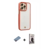 MARSİLYAN™- iPhone 13 Pro Max Kılıf Çekirdek Klasik Serisi - Siyah Bilvis Hayalet Cam Ekran Koruyucu + Shine Kamera Lens Koruma Cam - PE