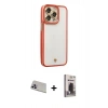 MARSİLYAN™- iPhone 13 Pro Max Kılıf Çekirdek Klasik Serisi - Siyah Bilvis Hayalet Cam Ekran Koruyucu + Rainbow Kamera Lens Koruma Cam - MR