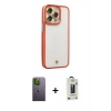 MARSİLYAN™- iPhone 13 Pro Max Kılıf Çekirdek Klasik Serisi - Siyah Bilvis Hayalet Cam Ekran Koruyucu + Neon Fosforlu Kamera Lens - YL