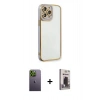MARSİLYAN™- iPhone 13 Pro Max Kılıf Çekirdek Klasik Serisi - Siyah Bilvis Hayalet Cam Ekran Koruyucu + Neon Fosforlu Kamera Lens - YL