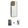 MARSİLYAN™- iPhone 13 Pro Max Kılıf Çekirdek Klasik Serisi - Siyah Joko 5D Cam + Neon Fosforlu Kamera Lens - YL