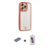 MARSİLYAN™- iPhone 13 Pro Max Kılıf Çekirdek Klasik Serisi - Siyah Joko 5D Cam + Renkli Kamera Lens Koruma Cam - PE