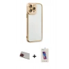 MARSİLYAN™- iPhone 13 Pro Max Kılıf Çekirdek Klasik Serisi - Siyah Joko 5D Cam + Rainbow Kamera Lens Koruma Cam - KI