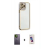 MARSİLYAN™- iPhone 13 Pro Max Kılıf Çekirdek Klasik Serisi - Siyah Joko 5D Cam + Neon Fosforlu Kamera Lens - YL