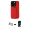 MARSİLYAN™- iPhone 13 Pro Max Kılıf Çekirdek Yansıma - Şeffaf 360 Full Body Arka Koruyucu + Beyaz Rainbow Kamera Lens Koruma Cam