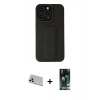 MARSİLYAN™- iPhone 13 Pro Max Kılıf Çekirdek Yansıma - Şeffaf 360 Full Body Arka Koruyucu + Beyaz Rainbow Kamera Lens Koruma Cam