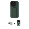MARSİLYAN™- iPhone 13 Pro Max Kılıf Çekirdek Yansıma - Şeffaf 360 Full Body Arka Koruyucu + Beyaz Rainbow Kamera Lens Koruma Cam