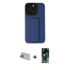 MARSİLYAN™- iPhone 13 Pro Max Kılıf Çekirdek Yansıma - Şeffaf 360 Full Body Arka Koruyucu + Beyaz Rainbow Kamera Lens Koruma Cam