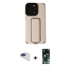 MARSİLYAN™- iPhone 13 Pro Max Kılıf Çekirdek Yansıma - Şeffaf 360 Full Body Arka Koruyucu + Lacivert Pers Alüminyum Kamera Lens