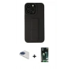 MARSİLYAN™- iPhone 13 Pro Max Kılıf Çekirdek Yansıma - Şeffaf 360 Full Body Arka Koruyucu + Lacivert Pers Alüminyum Kamera Lens