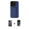 MARSİLYAN™- iPhone 13 Pro Max Kılıf Çekirdek Yansıma - Şeffaf 360 Full Body Arka Koruyucu + Neon Fosforlu Kamera Lens - MI