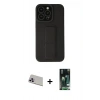 MARSİLYAN™- iPhone 13 Pro Max Kılıf Çekirdek Yansıma - Şeffaf 360 Full Body Arka Koruyucu + Rainbow Kamera Lens Koruma Cam - MR