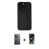 MARSİLYAN™- iPhone 13 Pro Max Kılıf Çekirdek Yansıma - Şeffaf 360 Full Body Arka Koruyucu + Neon Fosforlu Kamera Lens - YL