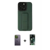 MARSİLYAN™- iPhone 13 Pro Max Kılıf Çekirdek Yansıma - Şeffaf 360 Full Body Arka Koruyucu + Neon Fosforlu Kamera Lens - YL