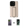 MARSİLYAN™- iPhone 13 Pro Max Kılıf Çekirdek Yansıma - Şeffaf 360 Full Body Arka Koruyucu + Neon Fosforlu Kamera Lens - YL