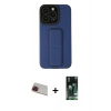 MARSİLYAN™- iPhone 13 Pro Max Kılıf Çekirdek Yansıma - Şeffaf 360 Full Body Arka Koruyucu + Rainbow Kamera Lens Koruma Cam - KI