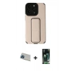 MARSİLYAN™- iPhone 13 Pro Max Kılıf Çekirdek Yansıma - Şeffaf 360 Full Body Arka Koruyucu + Rainbow Kamera Lens Koruma Cam - MI