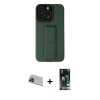 MARSİLYAN™- iPhone 13 Pro Max Kılıf Çekirdek Yansıma - Şeffaf 360 Full Body Arka Koruyucu + Rainbow Kamera Lens Koruma Cam - MI