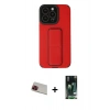 MARSİLYAN™- iPhone 13 Pro Max Kılıf Çekirdek Yansıma - Şeffaf 360 Full Body Arka Koruyucu + Rainbow Kamera Lens Koruma Cam - KI