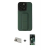 MARSİLYAN™- iPhone 13 Pro Max Kılıf Çekirdek Yansıma - Şeffaf 360 Full Body Arka Koruyucu + Rose Gold Rainbow Kamera Lens Koruma Cam