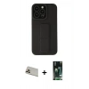 MARSİLYAN™- iPhone 13 Pro Max Kılıf Çekirdek Yansıma - Şeffaf 360 Full Body Arka Koruyucu + Rose Gold Rainbow Kamera Lens Koruma Cam
