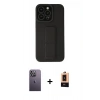 MARSİLYAN™- iPhone 13 Pro Max Kılıf Çekirdek Yansıma - Şeffaf Maxco Cam Ekran Koruyucu + Neon Fosforlu Kamera Lens - BZ