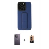 MARSİLYAN™- iPhone 13 Pro Max Kılıf Çekirdek Yansıma - Şeffaf Maxco Cam Ekran Koruyucu + Neon Fosforlu Kamera Lens - BZ