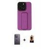 MARSİLYAN™- iPhone 13 Pro Max Kılıf Çekirdek Yansıma - Şeffaf Maxco Cam Ekran Koruyucu + Neon Fosforlu Kamera Lens - BZ