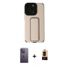 MARSİLYAN™- iPhone 13 Pro Max Kılıf Çekirdek Yansıma - Şeffaf Maxco Cam Ekran Koruyucu + Neon Fosforlu Kamera Lens - BZ