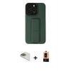 MARSİLYAN™- iPhone 13 Pro Max Kılıf Çekirdek Yansıma - Şeffaf Maxco Cam Ekran Koruyucu + Gold Pers Alüminyum Kamera Lens