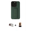 MARSİLYAN™- iPhone 13 Pro Max Kılıf Çekirdek Yansıma - Şeffaf Maxco Cam Ekran Koruyucu + Rainbow Kamera Lens Koruma Cam - KI