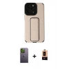 MARSİLYAN™- iPhone 13 Pro Max Kılıf Çekirdek Yansıma - Şeffaf Maxco Cam Ekran Koruyucu + Neon Fosforlu Kamera Lens - YL