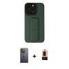 MARSİLYAN™- iPhone 13 Pro Max Kılıf Çekirdek Yansıma - Şeffaf Maxco Cam Ekran Koruyucu + Neon Fosforlu Kamera Lens - YL