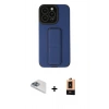 MARSİLYAN™- iPhone 13 Pro Max Kılıf Çekirdek Yansıma - Şeffaf Maxco Cam Ekran Koruyucu + Sierra Blue Pers Alüminyum Kamera Lens