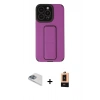 MARSİLYAN™- iPhone 13 Pro Max Kılıf Çekirdek Yansıma - Şeffaf Maxco Cam Ekran Koruyucu + Sierra Blue Pers Alüminyum Kamera Lens