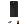 MARSİLYAN™- iPhone 13 Pro Max Kılıf Çekirdek Yansıma - Şeffaf Maxco Cam Ekran Koruyucu + Turuncu Renkli Kamera Lens Koruma Cam