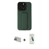 MARSİLYAN™- iPhone 13 Pro Max Kılıf Çekirdek Yansıma - Şeffaf Pasifik Cam Ekran Koruyucu + Rainbow Kamera Lens Koruma Cam - MR