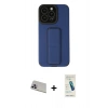 MARSİLYAN™- iPhone 13 Pro Max Kılıf Çekirdek Yansıma - Şeffaf Pasifik Cam Ekran Koruyucu + Rainbow Kamera Lens Koruma Cam - MR