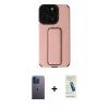 MARSİLYAN™- iPhone 13 Pro Max Kılıf Çekirdek Yansıma - Şeffaf Pasifik Cam Ekran Koruyucu + Neon Fosforlu Kamera Lens - MI