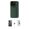 MARSİLYAN™- iPhone 13 Pro Max Kılıf Çekirdek Yansıma - Şeffaf Pasifik Cam Ekran Koruyucu + Neon Fosforlu Kamera Lens - YL