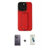 MARSİLYAN™- iPhone 13 Pro Max Kılıf Çekirdek Yansıma - Şeffaf Pasifik Cam Ekran Koruyucu + Neon Fosforlu Kamera Lens - BZ