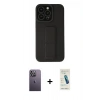 MARSİLYAN™- iPhone 13 Pro Max Kılıf Çekirdek Yansıma - Şeffaf Pasifik Cam Ekran Koruyucu + Neon Fosforlu Kamera Lens - BZ