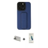 MARSİLYAN™- iPhone 13 Pro Max Kılıf Çekirdek Yansıma - Şeffaf Pasifik Cam Ekran Koruyucu + Rainbow Kamera Lens Koruma Cam - BZ