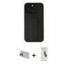 MARSİLYAN™- iPhone 13 Pro Max Kılıf Çekirdek Yansıma - Şeffaf Pasifik Cam Ekran Koruyucu + Rainbow Kamera Lens Koruma Cam - BZ