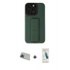 MARSİLYAN™- iPhone 13 Pro Max Kılıf Çekirdek Yansıma - Şeffaf Pasifik Cam Ekran Koruyucu + Rainbow Kamera Lens Koruma Cam - MI
