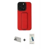 MARSİLYAN™- iPhone 13 Pro Max Kılıf Çekirdek Yansıma - Şeffaf Pasifik Cam Ekran Koruyucu + Rainbow Kamera Lens Koruma Cam - BZ