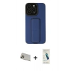 MARSİLYAN™- iPhone 13 Pro Max Kılıf Çekirdek Yansıma - Şeffaf Pasifik Cam Ekran Koruyucu + Rainbow Kamera Lens Koruma Cam - REGD