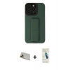MARSİLYAN™- iPhone 13 Pro Max Kılıf Çekirdek Yansıma - Şeffaf Pasifik Cam Ekran Koruyucu + Rainbow Kamera Lens Koruma Cam - REGD