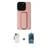MARSİLYAN™- iPhone 13 Pro Max Kılıf Çekirdek Yansıma - Siyah 18D Cam Ekran Koruyucu + Shine Kamera Lens - GD