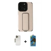 MARSİLYAN™- iPhone 13 Pro Max Kılıf Çekirdek Yansıma - Siyah 18D Cam Ekran Koruyucu + Shine Kamera Lens - GD